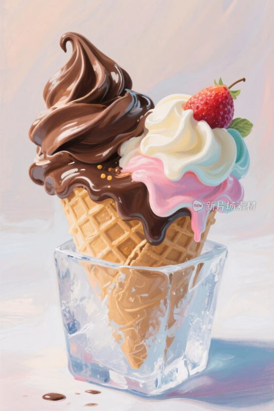 冰淇淋甜筒插画