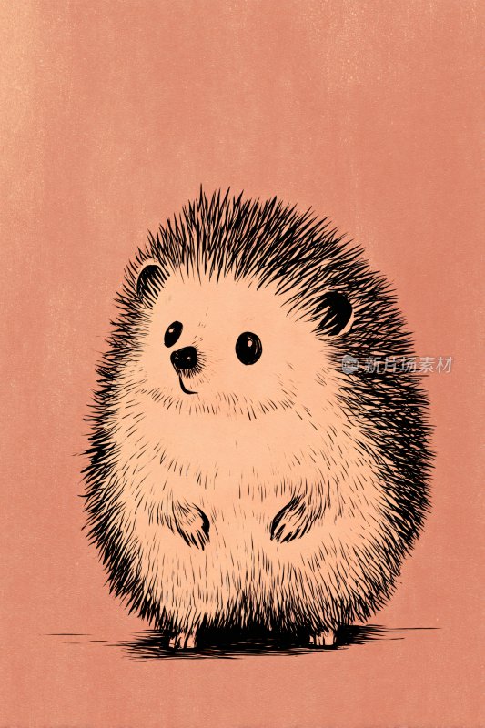 可爱插画小刺猬