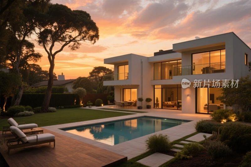 现代别墅景观泳池