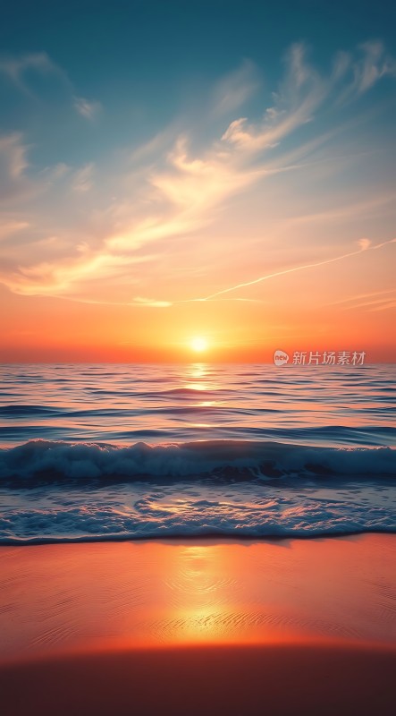 日落时分的海洋与天空