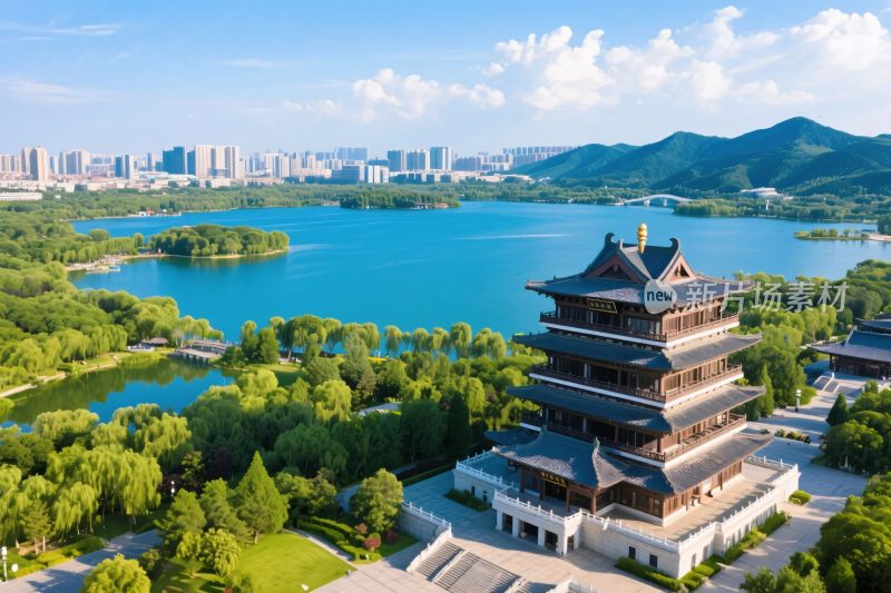 古塔湖景风光摄影