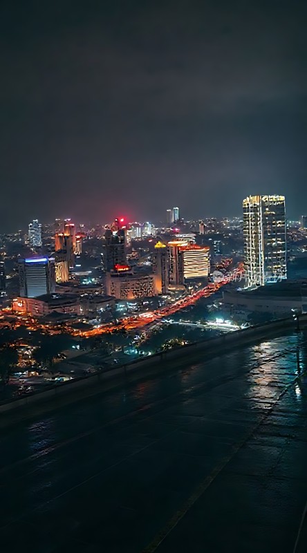 夜幕下的城市灯火辉煌