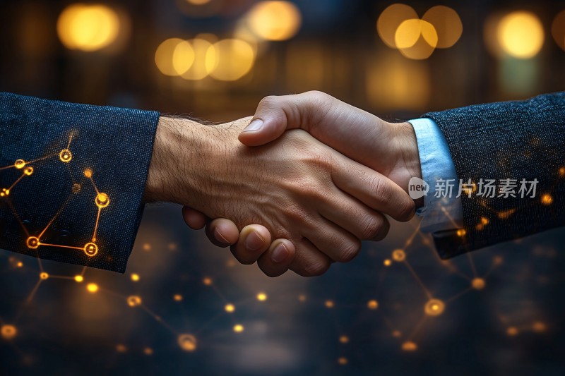 商务人士握手合作场景