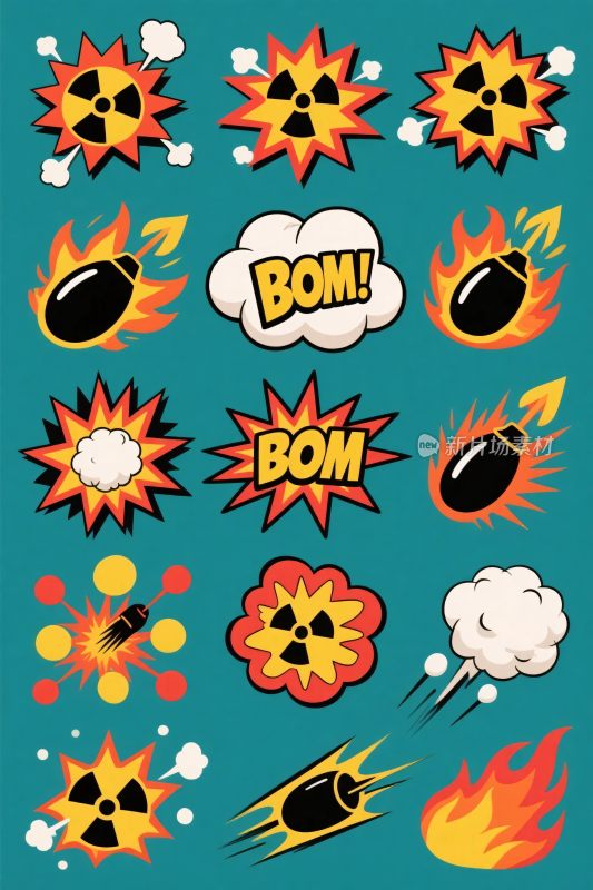 卡通爆炸特效图案