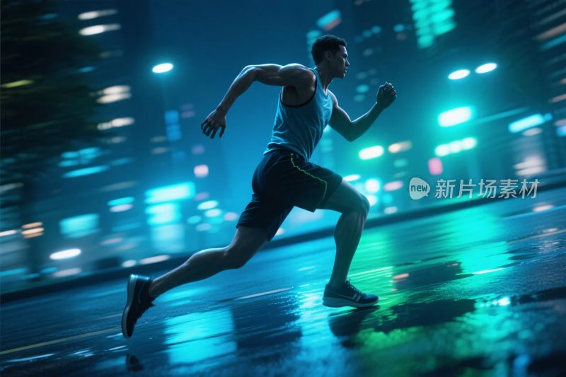 夜晚城市奔跑者