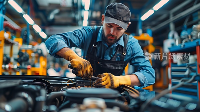 机械师专注维修汽车引擎