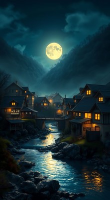 夜幕下的宁静小镇 夜幕下的宁静小镇