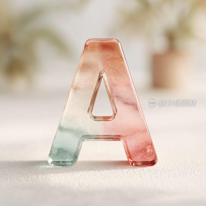 彩色透明字母摄影图