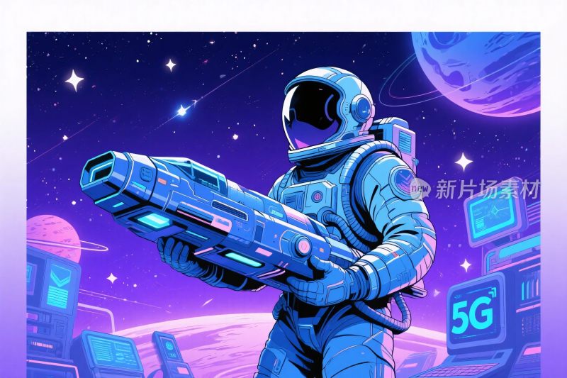 科幻太空宇航员插画