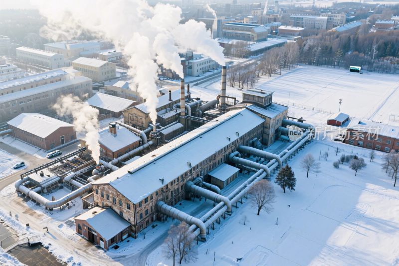 冬季工业厂区航拍图