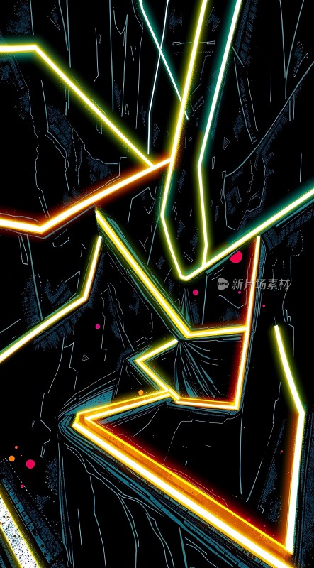 霓虹线条交织的未来世界