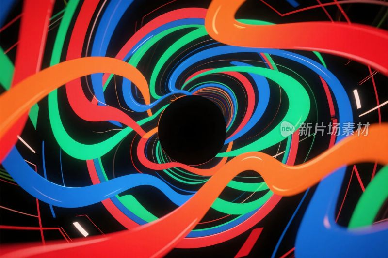 彩色漩涡艺术插画