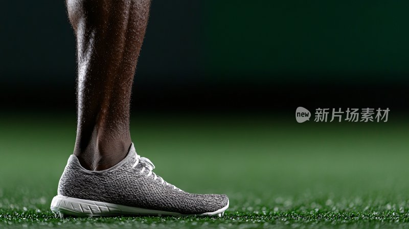 运动员脚上的运动跑鞋