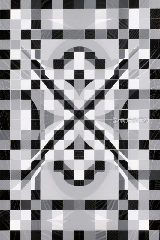 黑白方格对称图案
