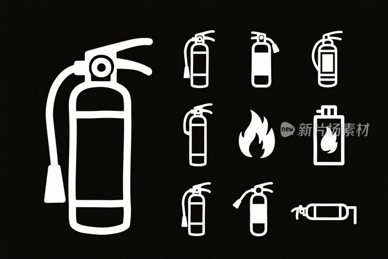 灭火器图标矢量插画