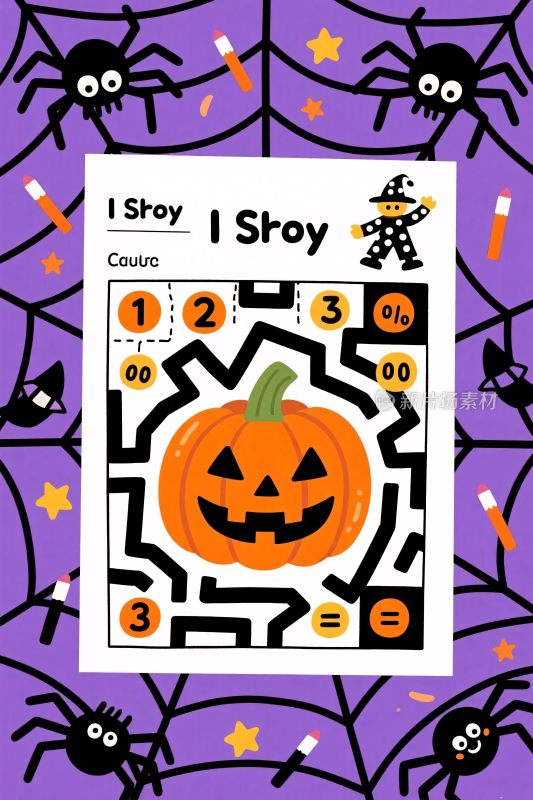 万圣节主题迷宫游戏插画