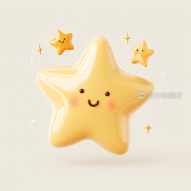 可爱笑脸星星插画