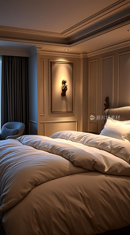 温馨卧室舒适床铺优雅装饰宁静空间