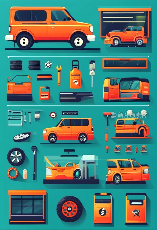 汽车服务图标集