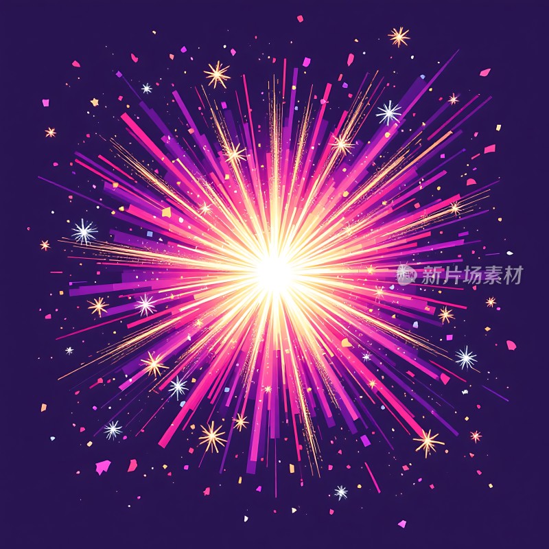 璀璨光芒四射五彩斑斓绽放