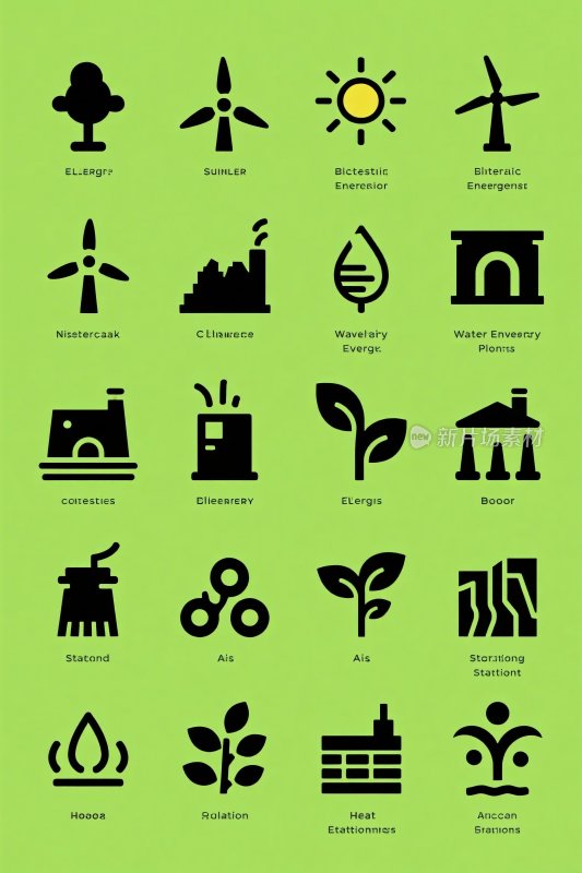 环保能源图标集合