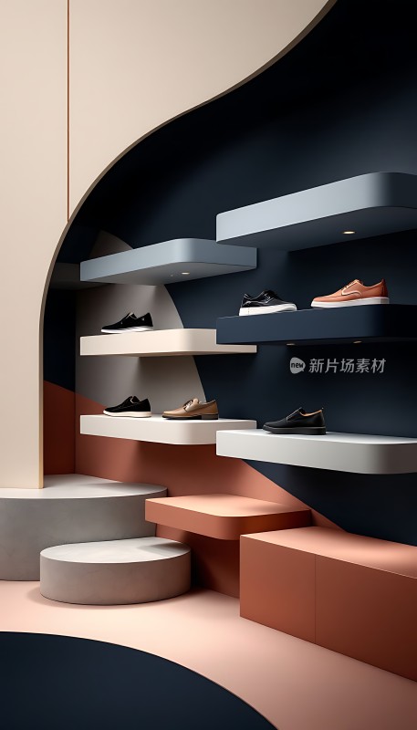 现代鞋店展示架设计