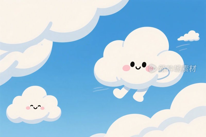 可爱卡通云朵插画