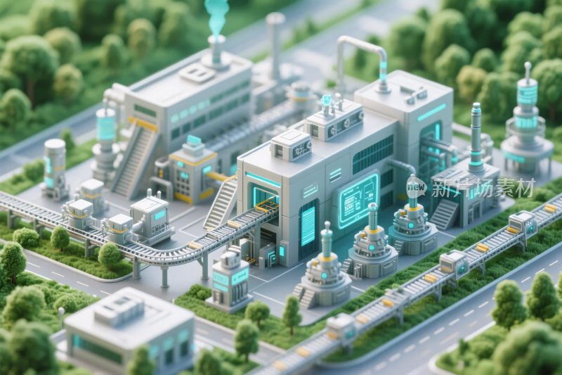 工业设施场景插画