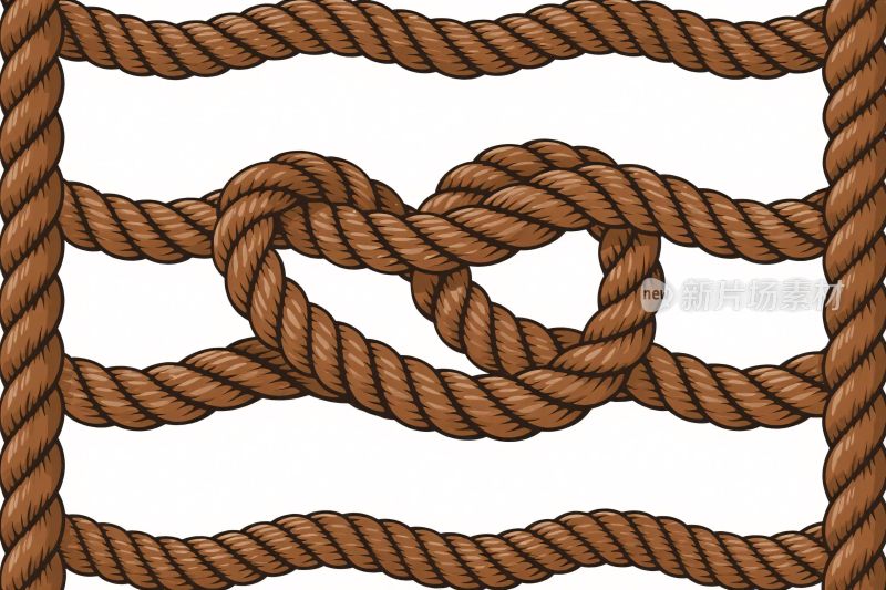 棕色绳结插画