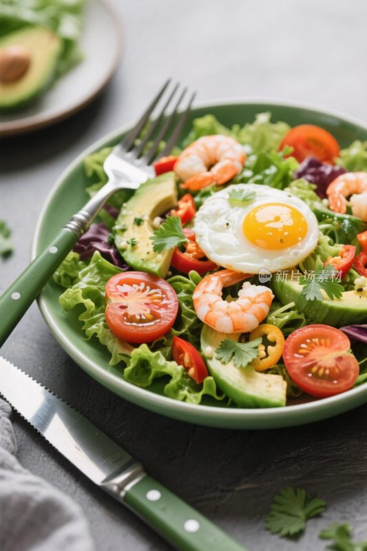 健康蔬菜沙拉美食图