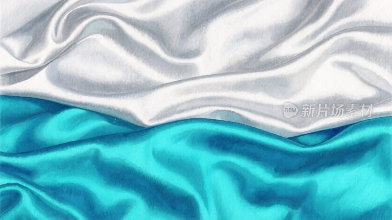 蓝白绸缎布料画面
