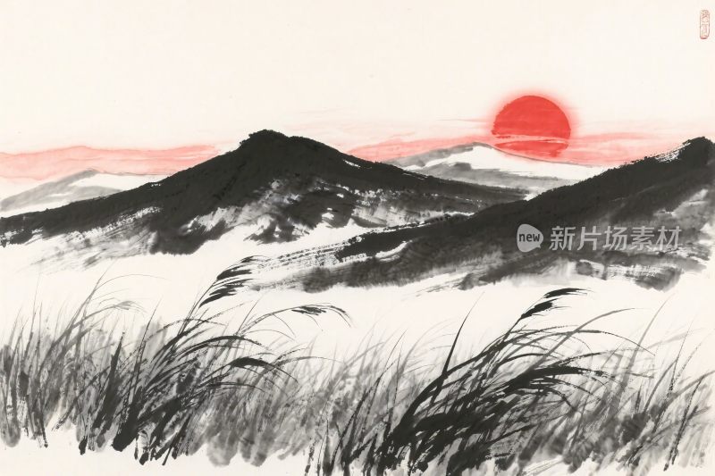 水墨山水风景画