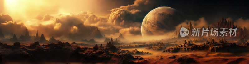 星河下的红色地貌 火星