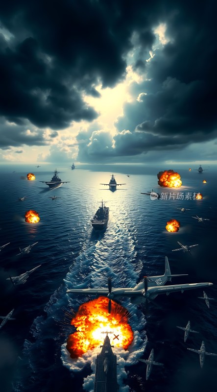 海战风云航母激战烈焰冲天