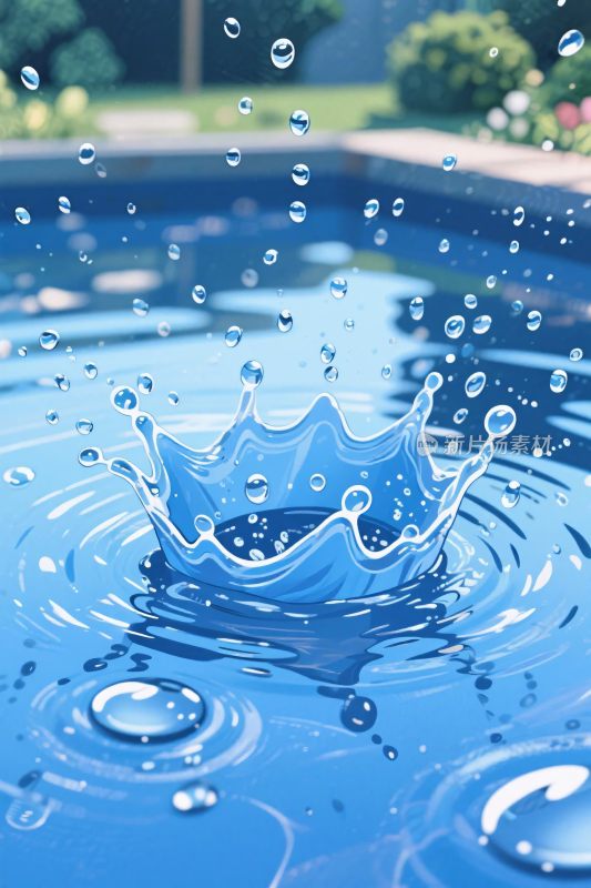 水面水花溅起效果