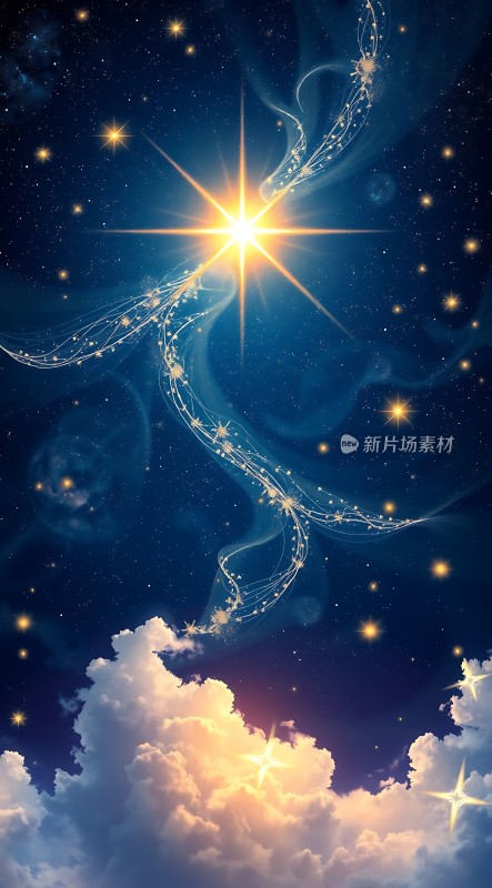 璀璨星空下的梦幻云海