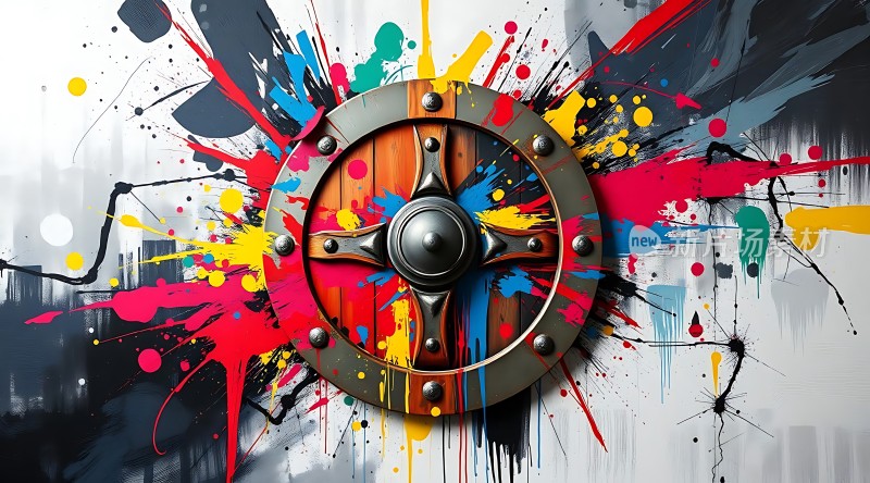 盾牌与色彩碰撞的艺术