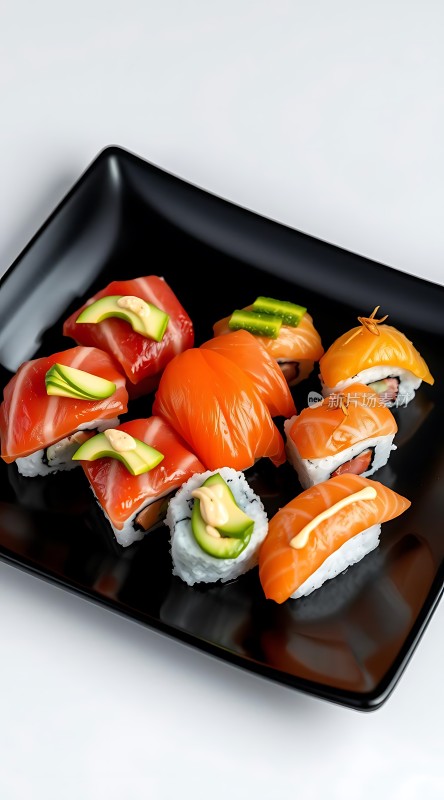 新鲜刺身拼盘美味寿司盛宴
