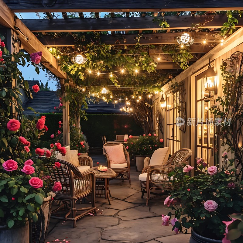 温馨花园小院浪漫户外休闲时光