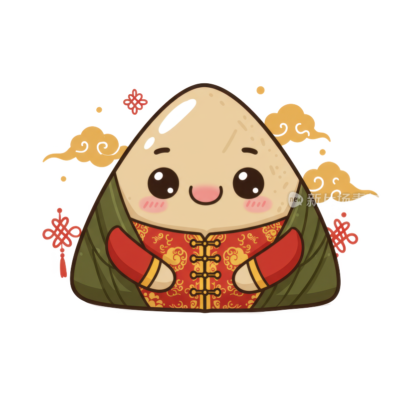 可爱的端午节卡通粽子免扣元素