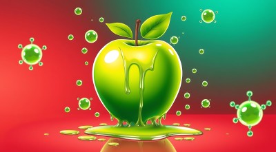 绿色苹果与病毒抗争