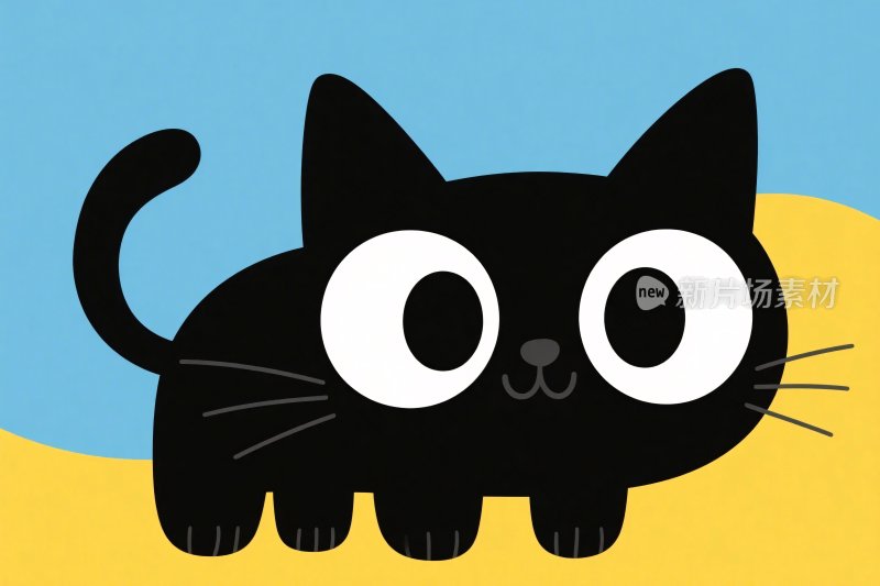 卡通黑猫插画