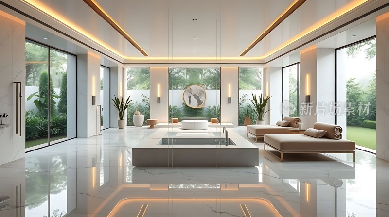 现代简约风格大宅宽敞明亮绿意盎然