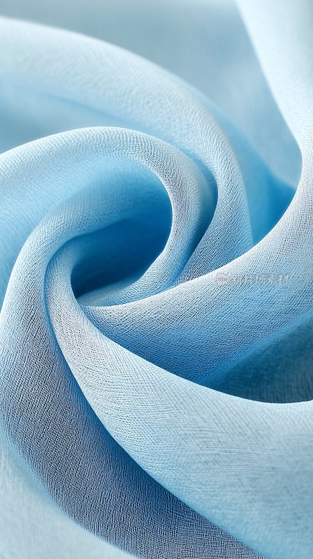 浅蓝色丝绸布料纹理特写