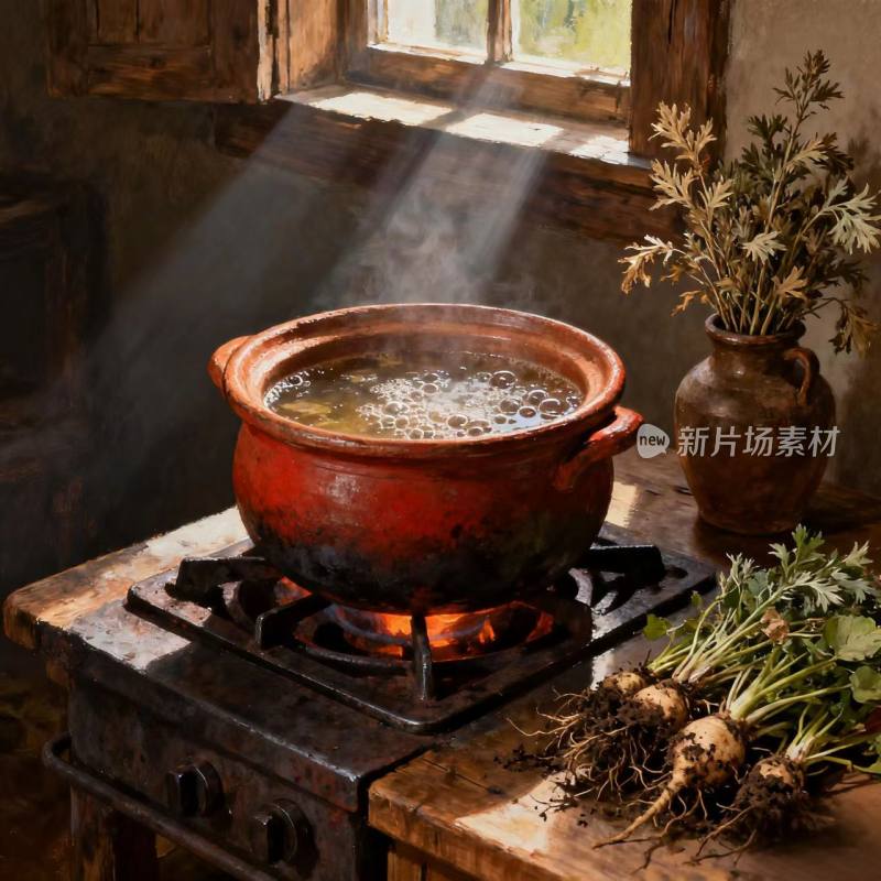 熬药 药材 中药 火 煎煮