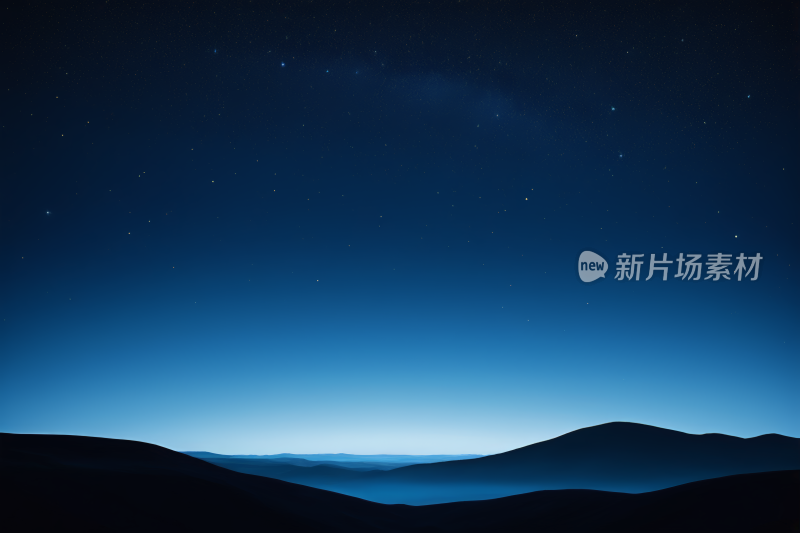 夜空有星星和山脉高清背景纹理图片