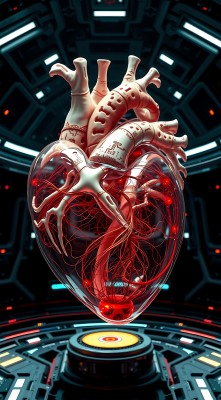 透明心脏与机械结合的艺术作品 透明心脏与机械结合的艺术作品