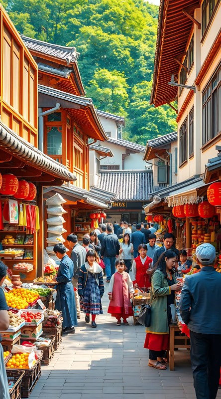 古街市集热闹非凡