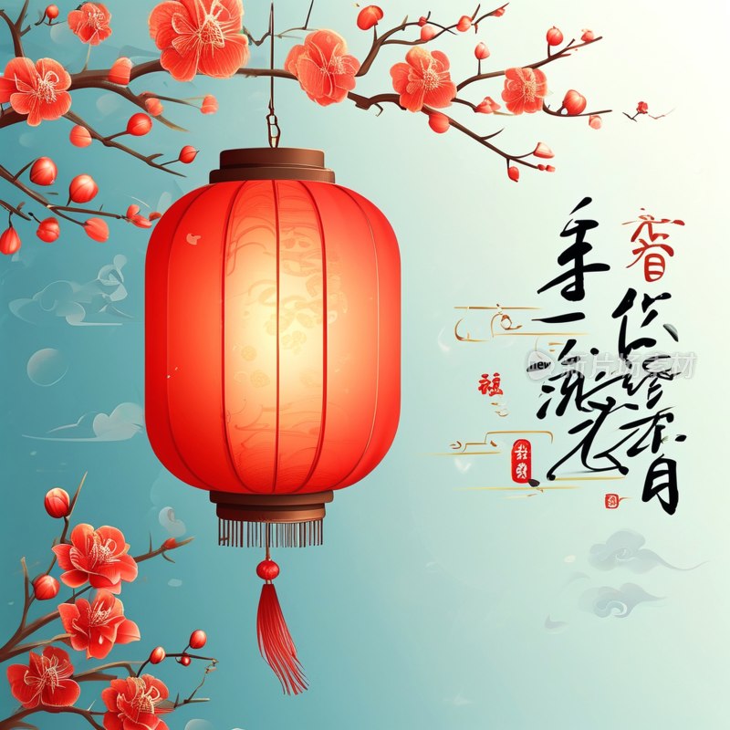 元宵节灯笼书法