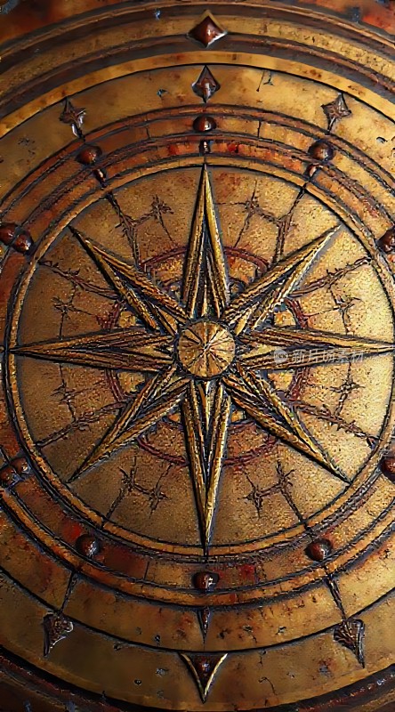 金色罗盘星形图案